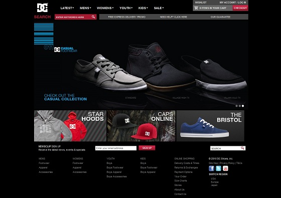 18 grandes marques sous magento : DC shoes réalise