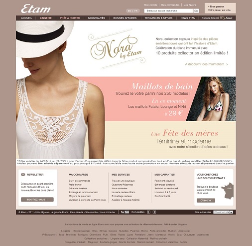 Etam : boutique Magento