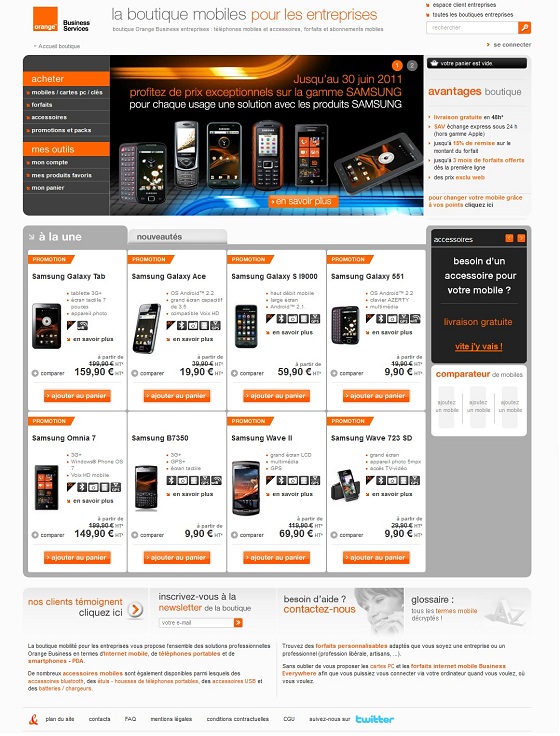 18 grandes marques sous magento : Orange
