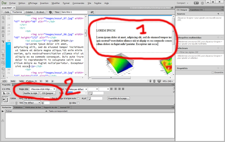 creer un email html, remplacement des images par le texte